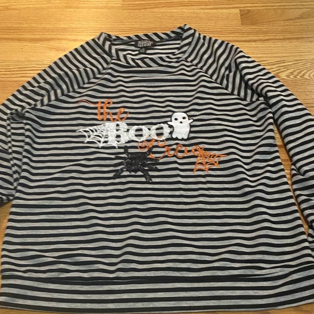 Striped Halloween Graphic Women's Top